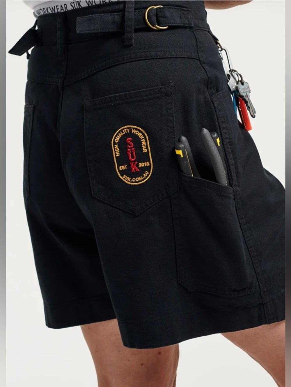 High-Waist Black Women’s Utility Shorts